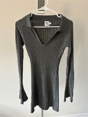 Princess Polly Ribbed Knit Long Sleeved Mini Dress
